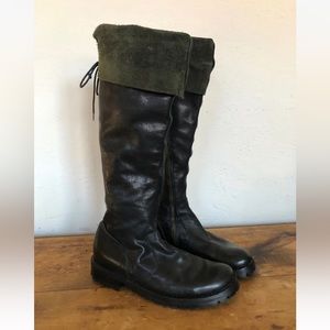 Fiorentini + Baker Eternity 41 Black Tall Black Lace Up Leather Boots winterized